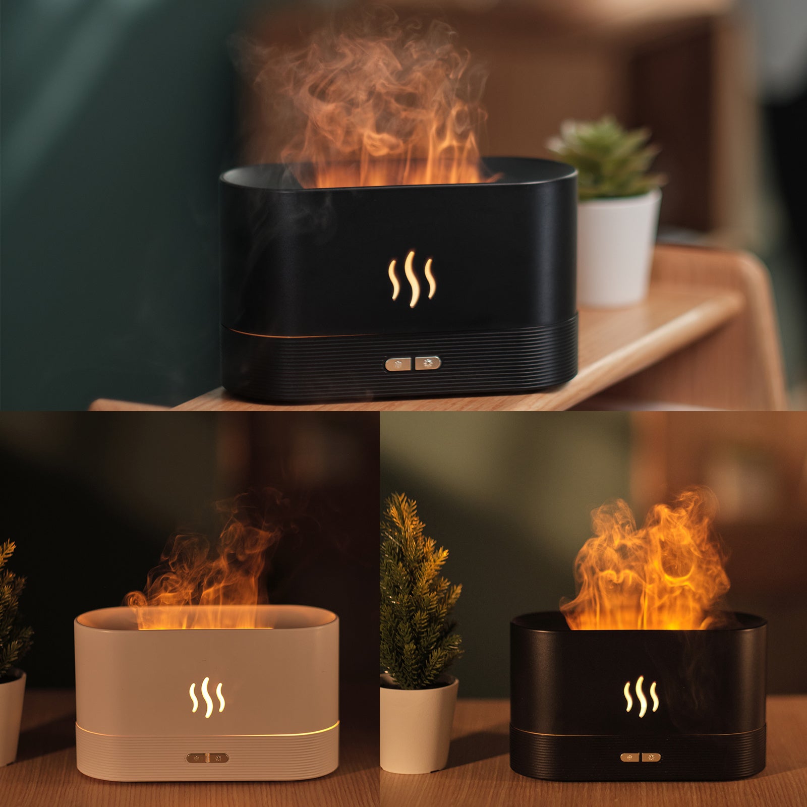 Flame Aroma Diffuser & Humidifier with Auto-Off